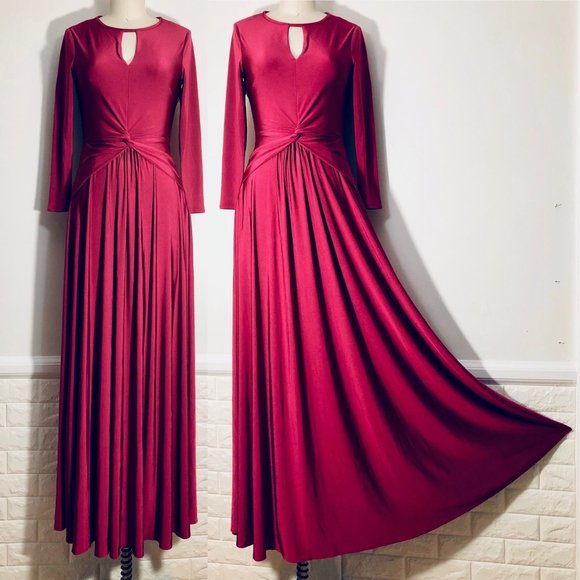 Issa London Dresses & Skirts - Issa London Berry Red Stretch Knit Maxi Dress